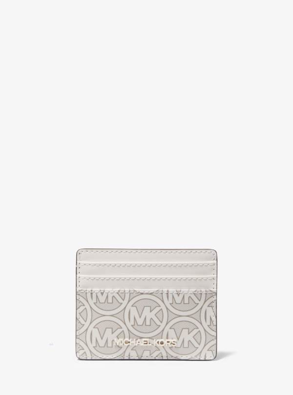 Damske Penazenky Michael Kors Jodie Logo Jacquard Card Case Biele - Doplnky Michael Kors Outlet | TVULC-1623